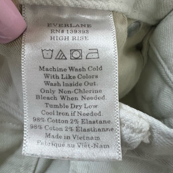 Everlane Womens The 90s Cheeky Jean Straight Leg Jeans White Bone Stretch Zip 27 - Picture 7 of 11